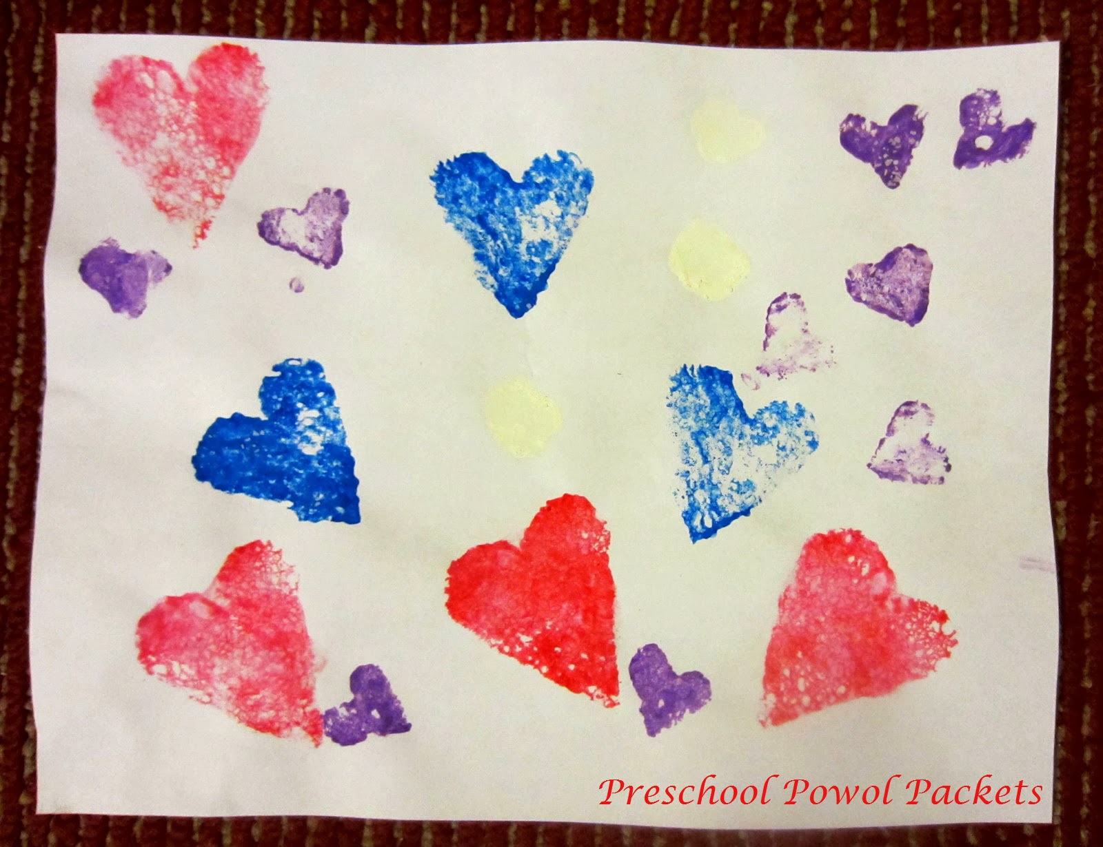 Sponge Painted Valentine Hearts - The Resourceful Mama