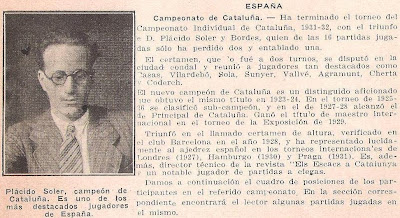 Nota sobre el IV Campeonato Individual de Ajedrez de Cataluña aparecida en la revista Ajedrez Americano nº 47, agosto 1931