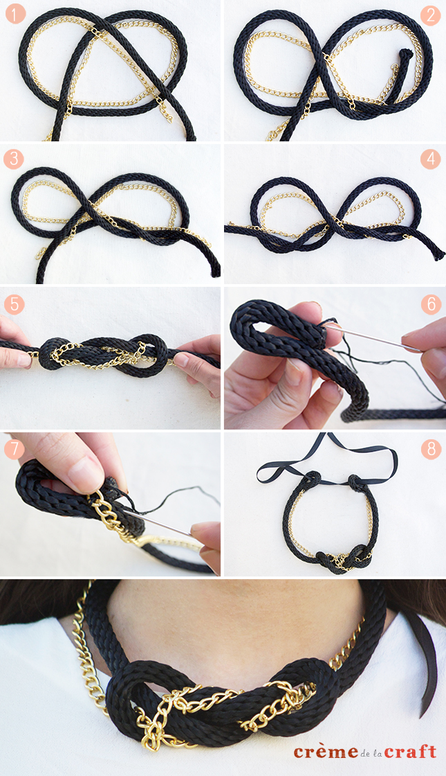DIY: Nautical Rope & Chain Knot Necklace