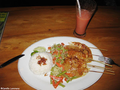 Sate ayam at Chill Out on Gili Air, Indonesia