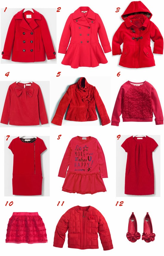 Selección de moda infantil en color rojo Pequeña Fashionista