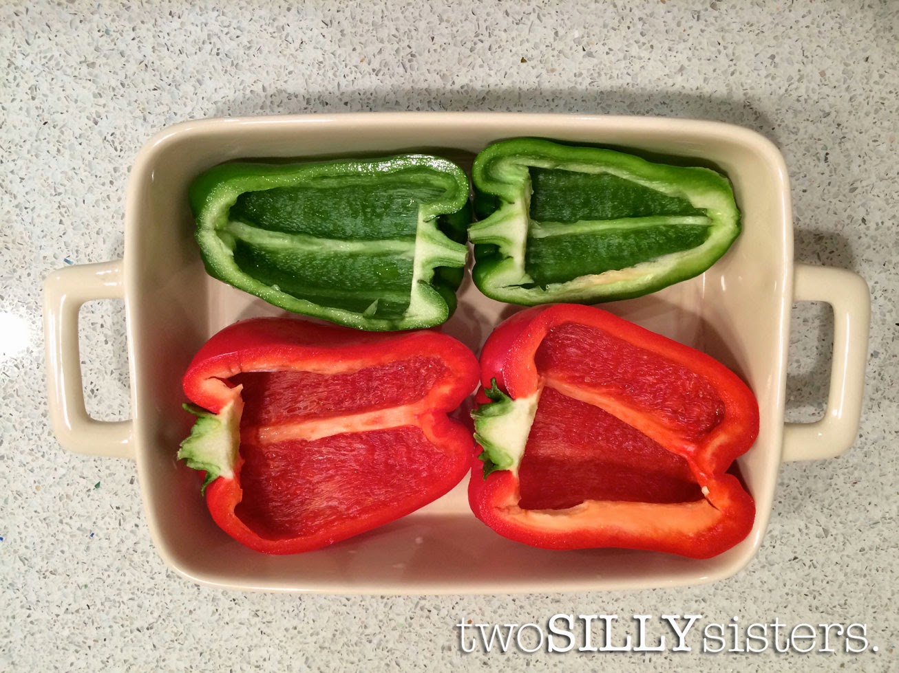 Two Silly Sisters Gluten Free Quinoa Stuffed Baked Capsicums