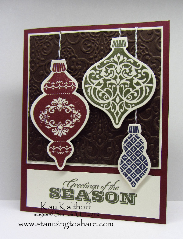 8/29 Stampin' Up! Ornament Keepsakes . . . cards and decoration