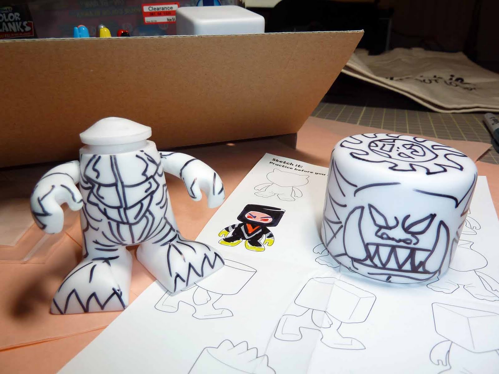 Kid Sketches RoseArt Color Blanks and Sharpie Permanent Markers Rainy