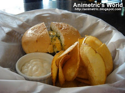 Margherita Burger combo at Goodfellas Steaks and Burgers