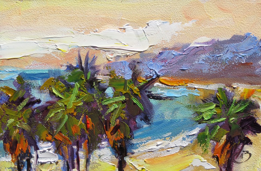 Tom Brown Fine Art Laguna Beach Palms Coastal Palette Knife
