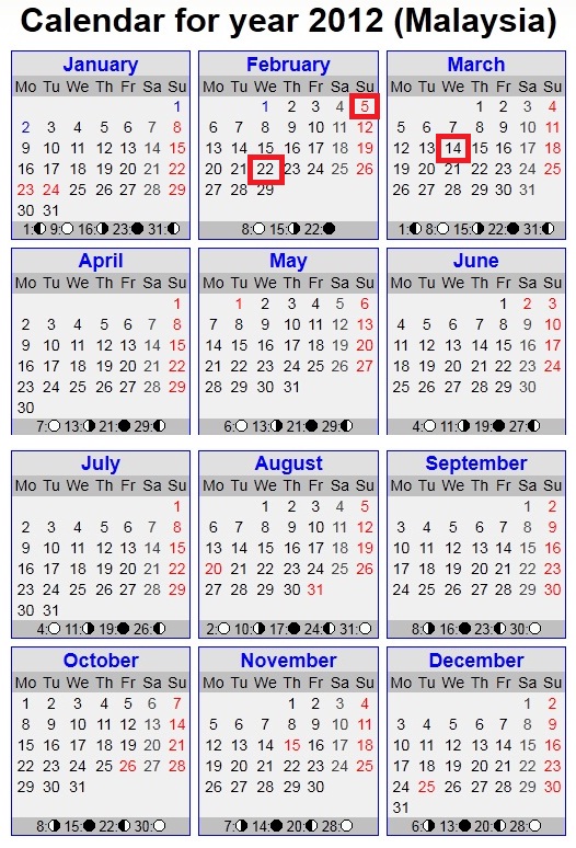 Malaysia Kalender 2015