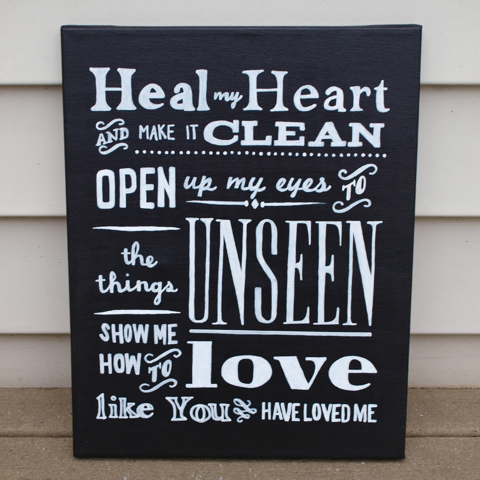 Elemental Carbon: Black & White Typography Canvas // DIY