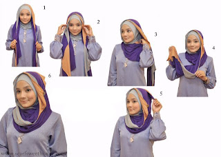 cara memakai jilbab kreasi segi empat