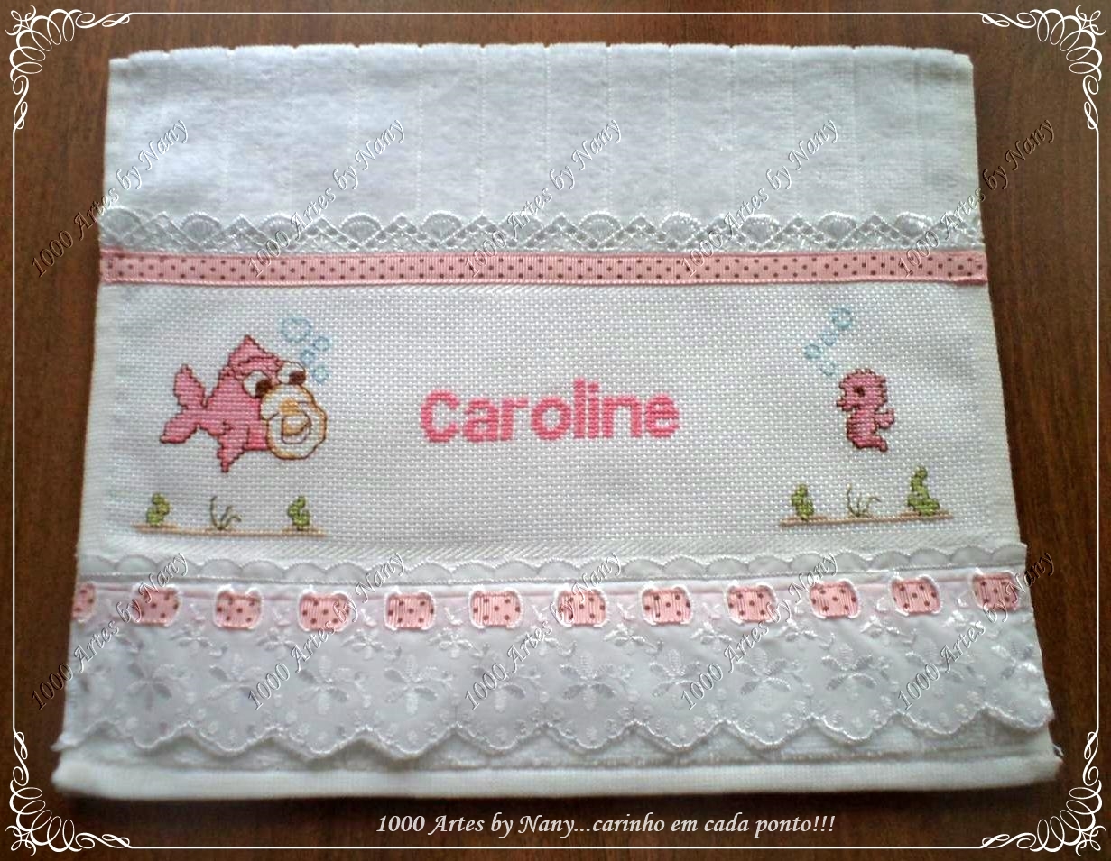 1000 Artes: Toalhinha de Mão "peixinho" - ponto cruz