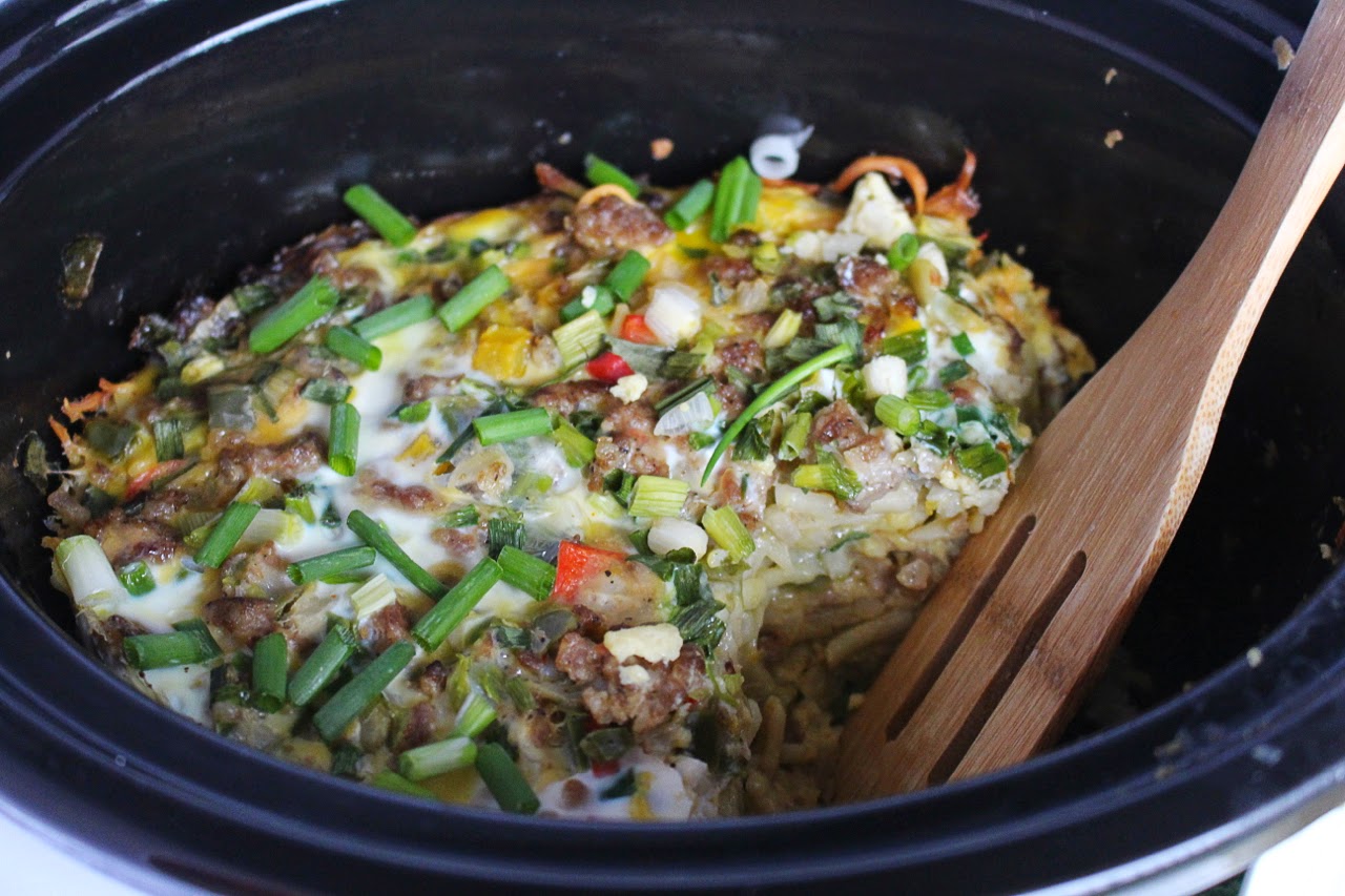 Kylee's Kitchen Crock Pot Sausage, Egg & Hashbrown Casserole