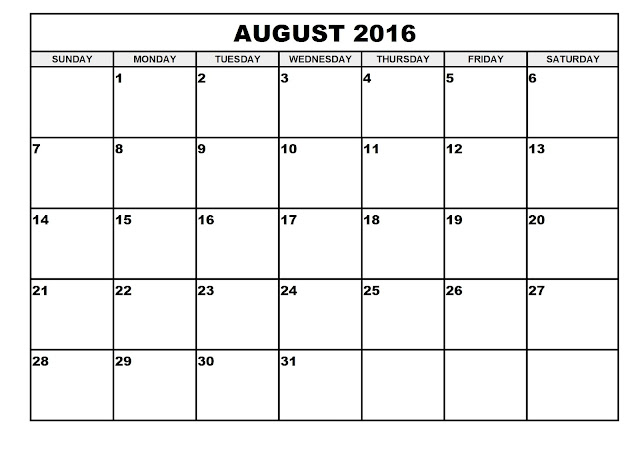 2016 blank calendars
