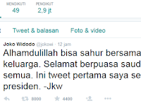 Akun Twitter Baru Presiden Jokowi dan Tulisan Pertama Jokowi Di Twitter Akun Twitter Baru Presiden Jokowi dan Tulisan Pertama Jokowi Di Twitter