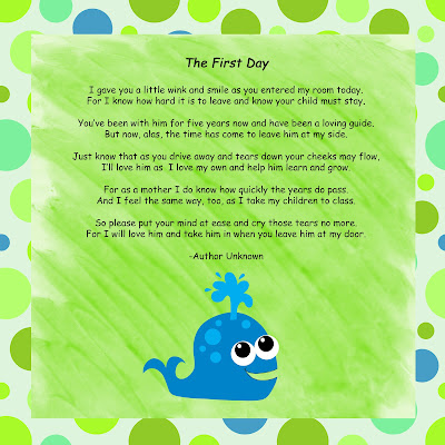 Mrs. Perry's Kindergarten!: First Day Poem