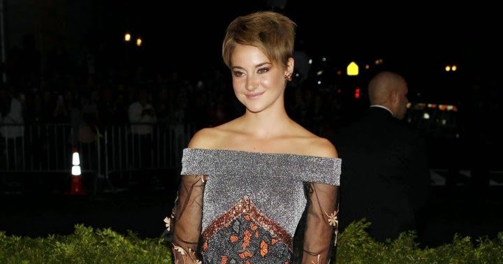 Shailene Woodley wears an off-shoulder Rodarte gown to the 2014 Met