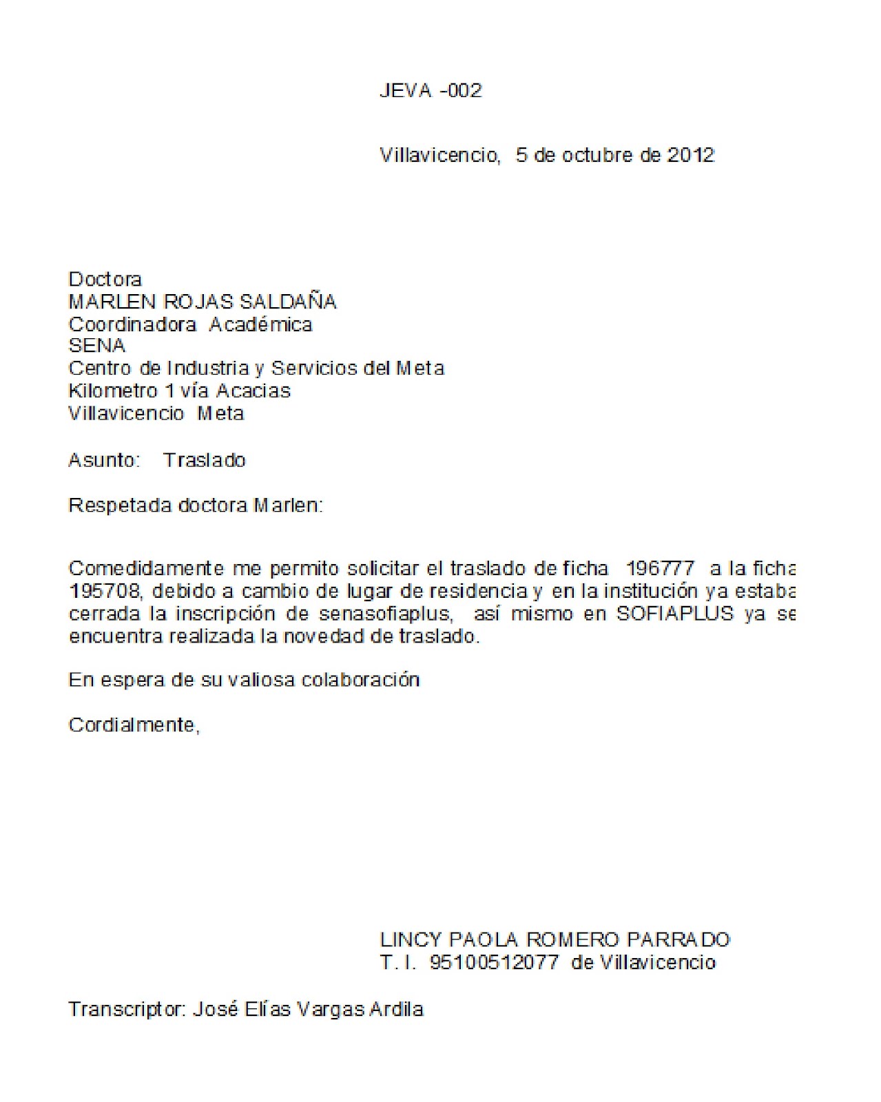 carta empresarial