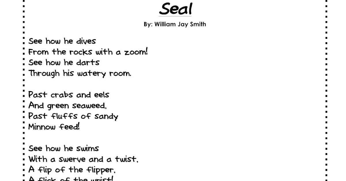 Mr. Cavileer's 2nd Grade Blog: A Harbor Seal Pup Grows Up Poem
