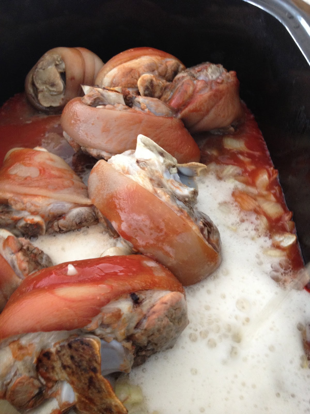 Here and There Glazed Pork Hocks in Beer with Sauerkraut