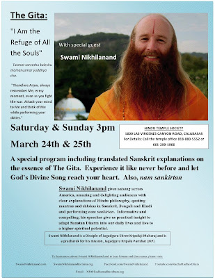 Disciple of Jagadguru Kripaluji Maharaj to give lectures and kirtan in California 2012