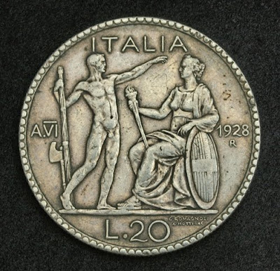 Italian silver coins 20 Lire Silver Coin