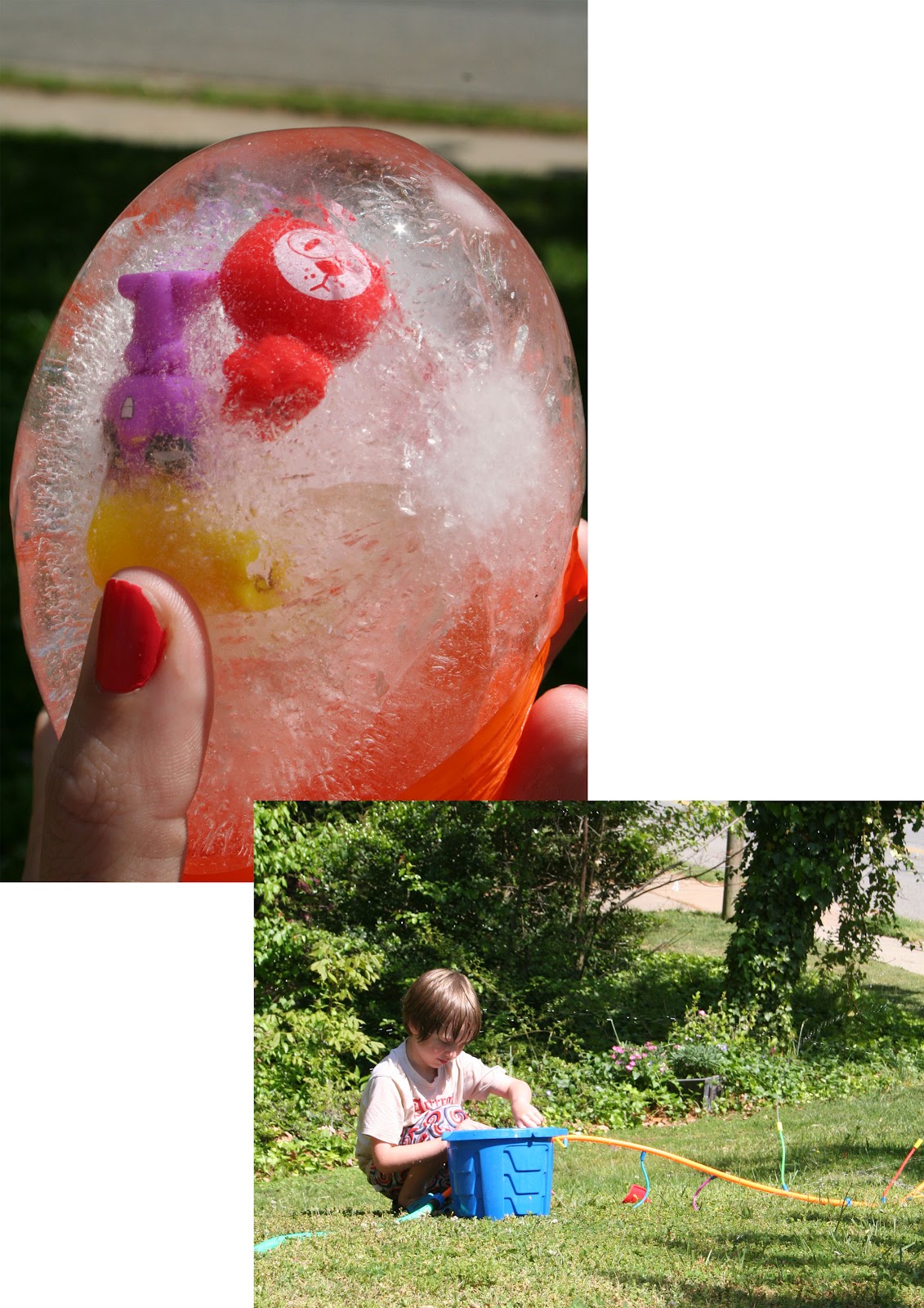 Happy Words & Things Saw and tried... frozen water balloons.