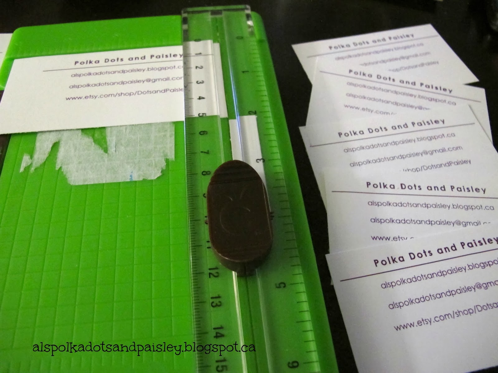 Polka Dots and Paisley Homemade Washi Tape Business Cards