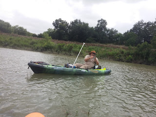 Mike fishing with a pole anchor.