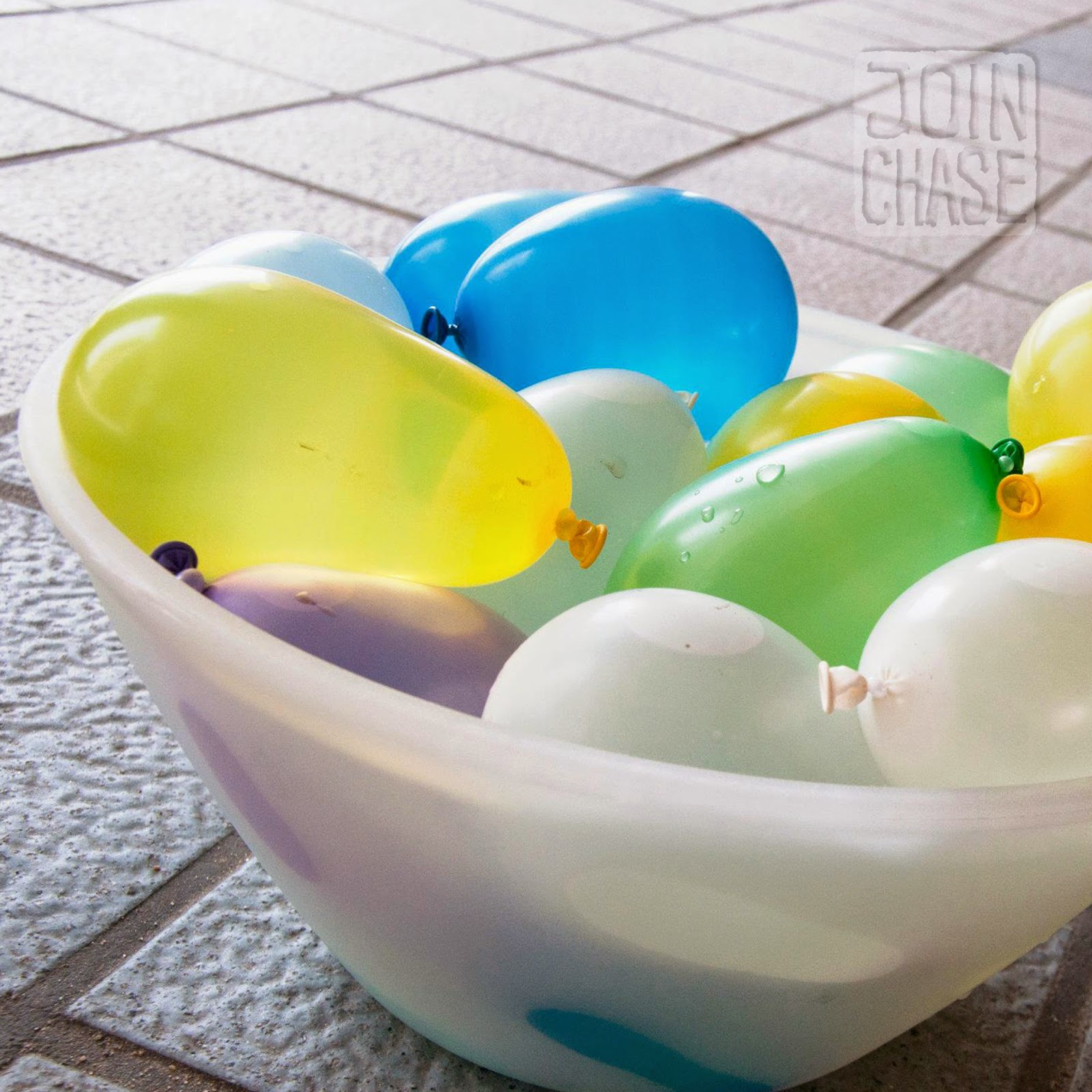 Bowl of Water Balloons A bowl of water balloons for students to use in an English lesson during a summer English camp in Korea