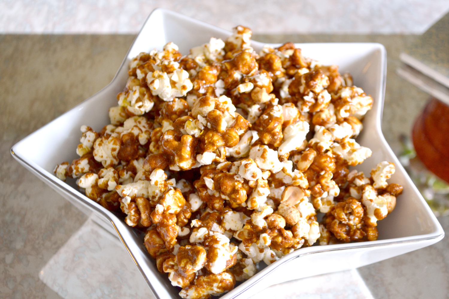 K&K Test Kitchen Caramel Peanut Popcorn