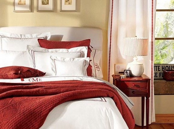decoracion cama en rojo y blanco | Dormitorios, Estilo de dormitorio