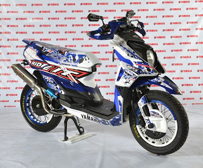 Modifikasi Yamaha X Ride Strip Biru