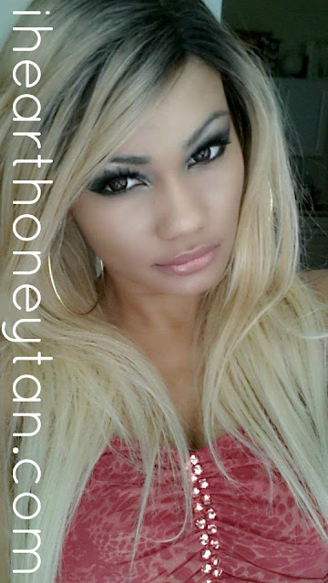 Honey Tan Black Gyaru Ulzzang wearing  Freetress Equal Synthetic Lace Front Deep Invisible Part Bently Wig