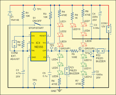Versatile Audio-Visual Alarm Circuit Diagram