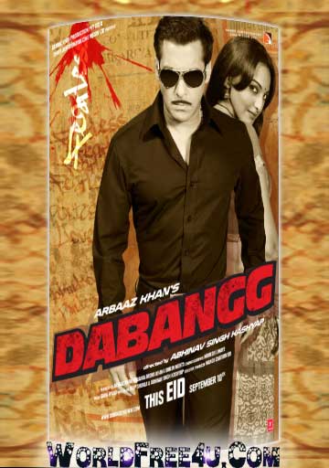 Poster Of Bollywood Movie Dabangg (2010) 300MB Compressed Small Size Pc Movie Free Download worldfree4u.com