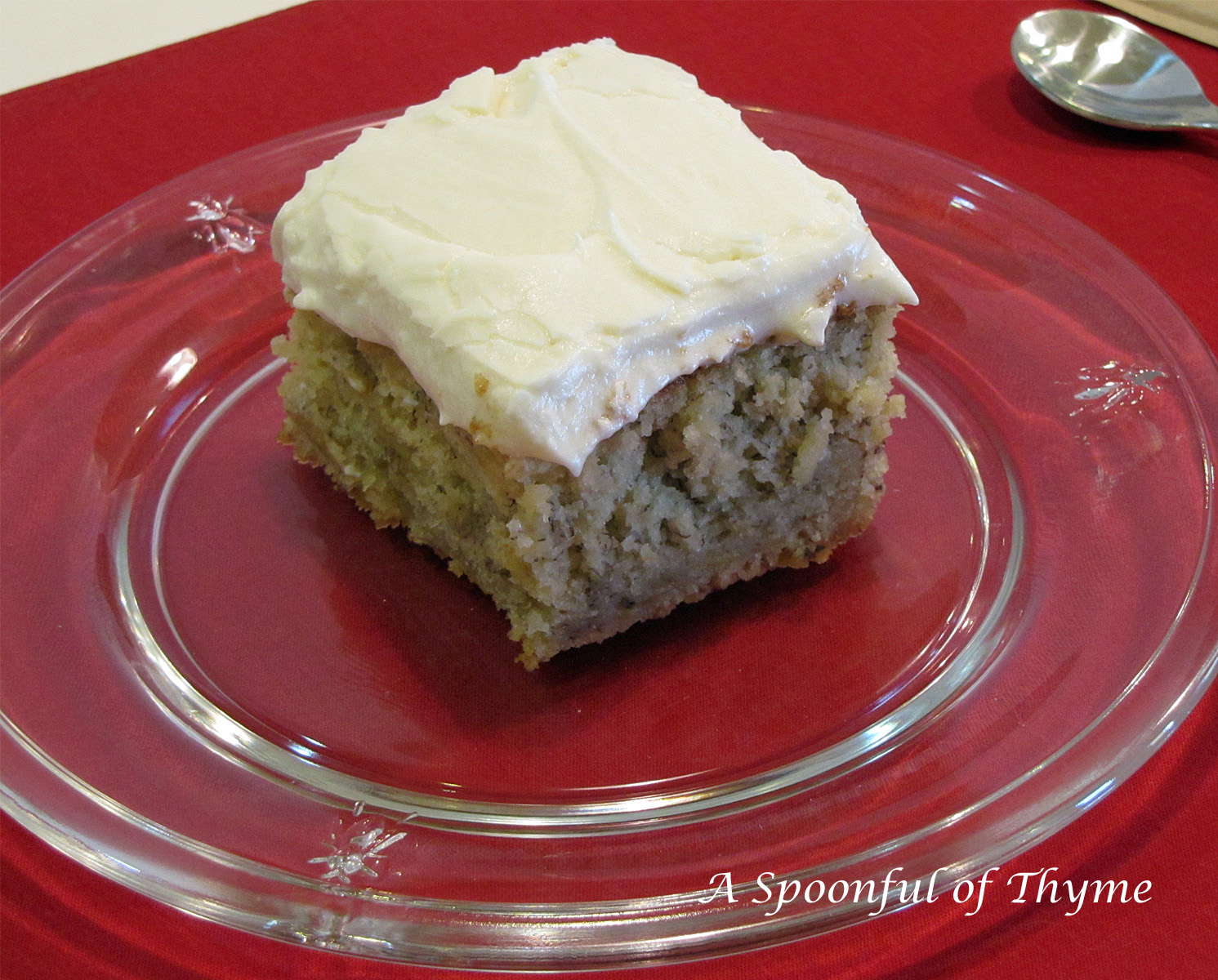 Banana Snack Cake with Cream Cheese Frosting