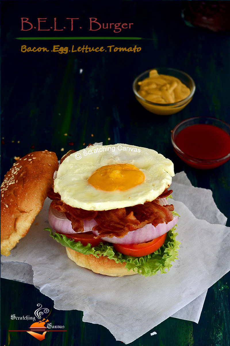 Recipe B.E.L.T. Burger Bacon Egg Lettuce Tomato Burger Classic