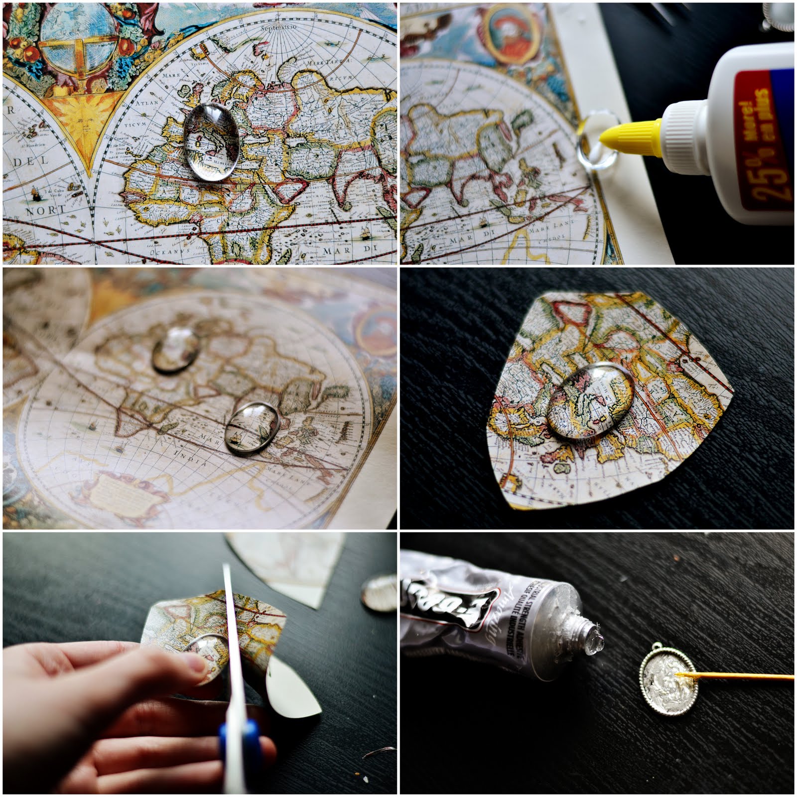 p.s.♡ diy map pendant necklace