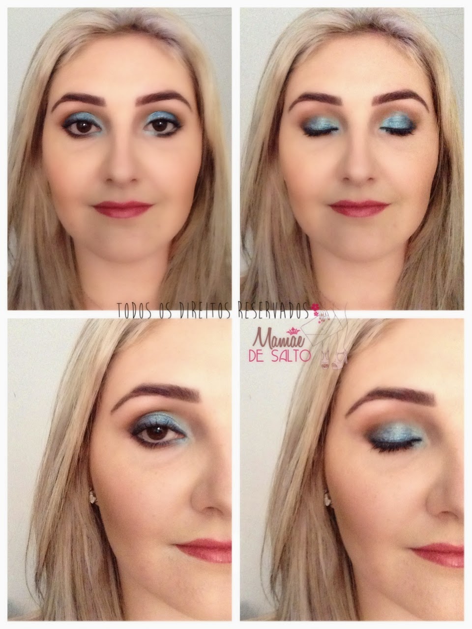 tutorial de maquiagem azul inspiração para festas de final de ano e verão => blog Mamãe de Salto