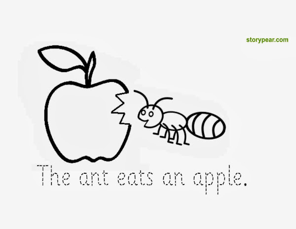 Ant Apple Coloring Sheet