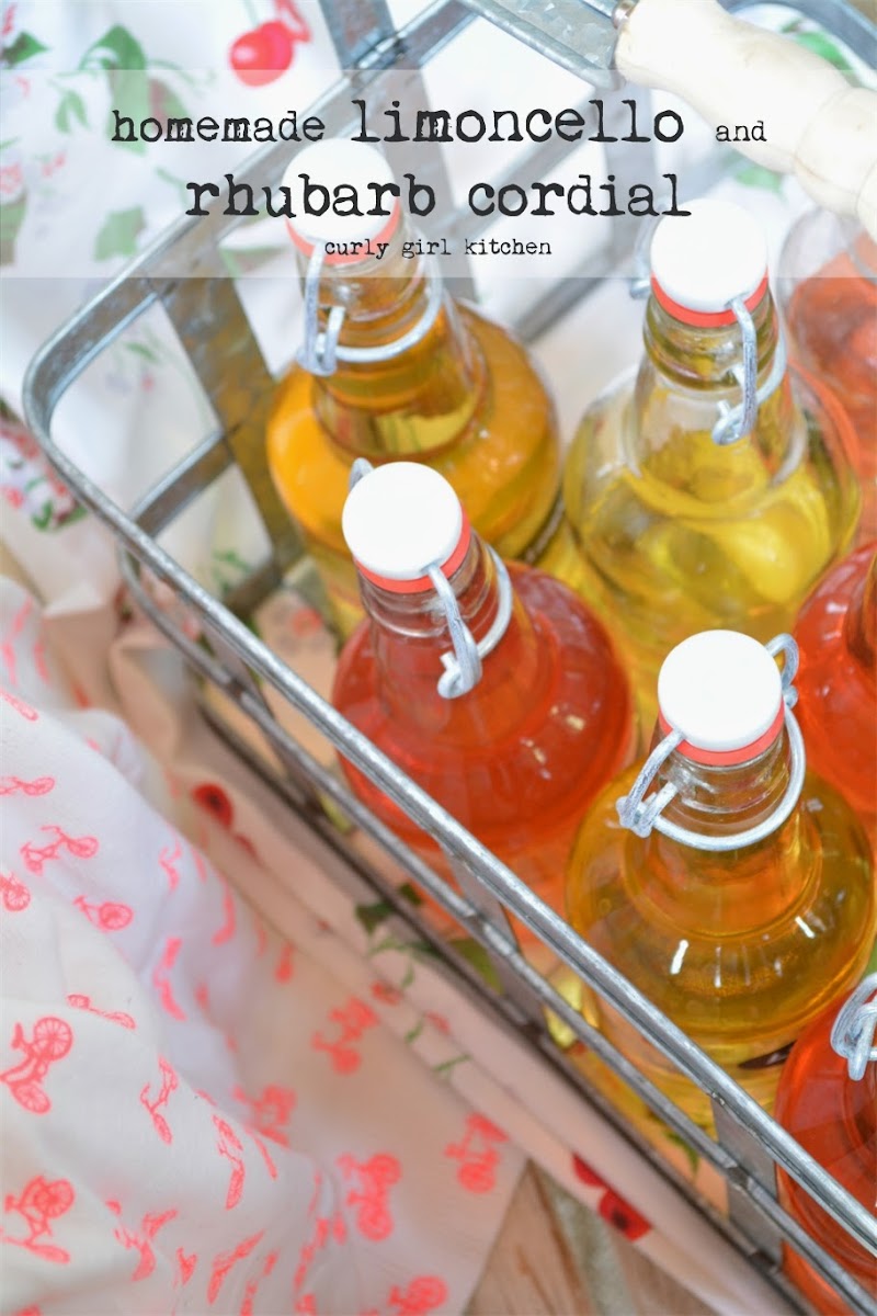 Curly Girl Kitchen Homemade Limoncello and Rhubarb Cordial