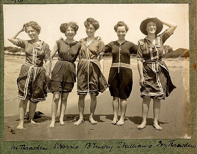 Women in bathing suits on Collaroy Beach, 1908 vintage everyday