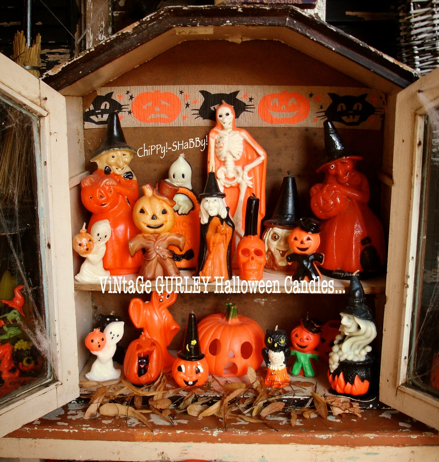 ChiPPy! SHaBBy! ViNtaGe *GURLEY* HaLLoween CaNdLeS!*!*!