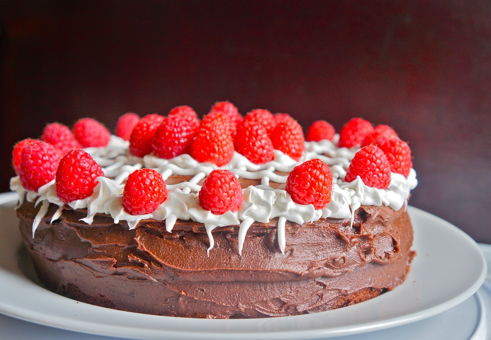 Chocolate fudge raspberry cake