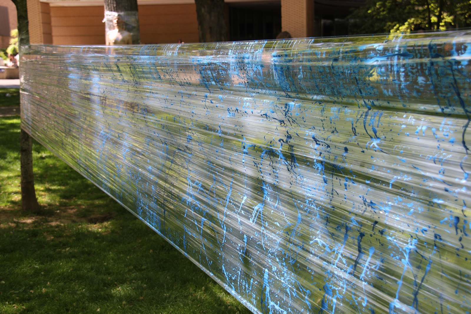 3D DESIGN ART 117 SPRING 2013 SIGHT SPECIFIC PACKING TAPE SCULPTURE