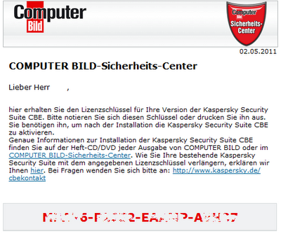 Gratis Kaspersky Security Suite CBE 11 (Kaspersky Internet Security 2011) 1 Tahun Lisensi Kode Gratis Kaspersky Security Suite CBE 11 (Kaspersky Internet Security 2011) 1 Tahun Lisensi Kode