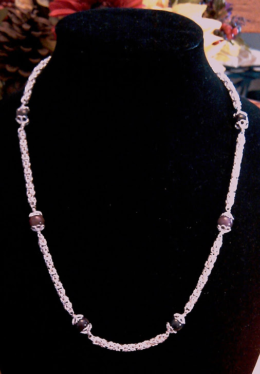 Tourmaline and silver byzantine