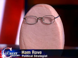 Karl Rove - a canned ham with glasses