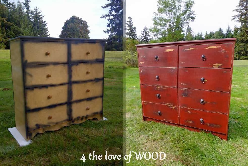 4 the love of wood TIPS FOR DISTRESSING primer red dresser