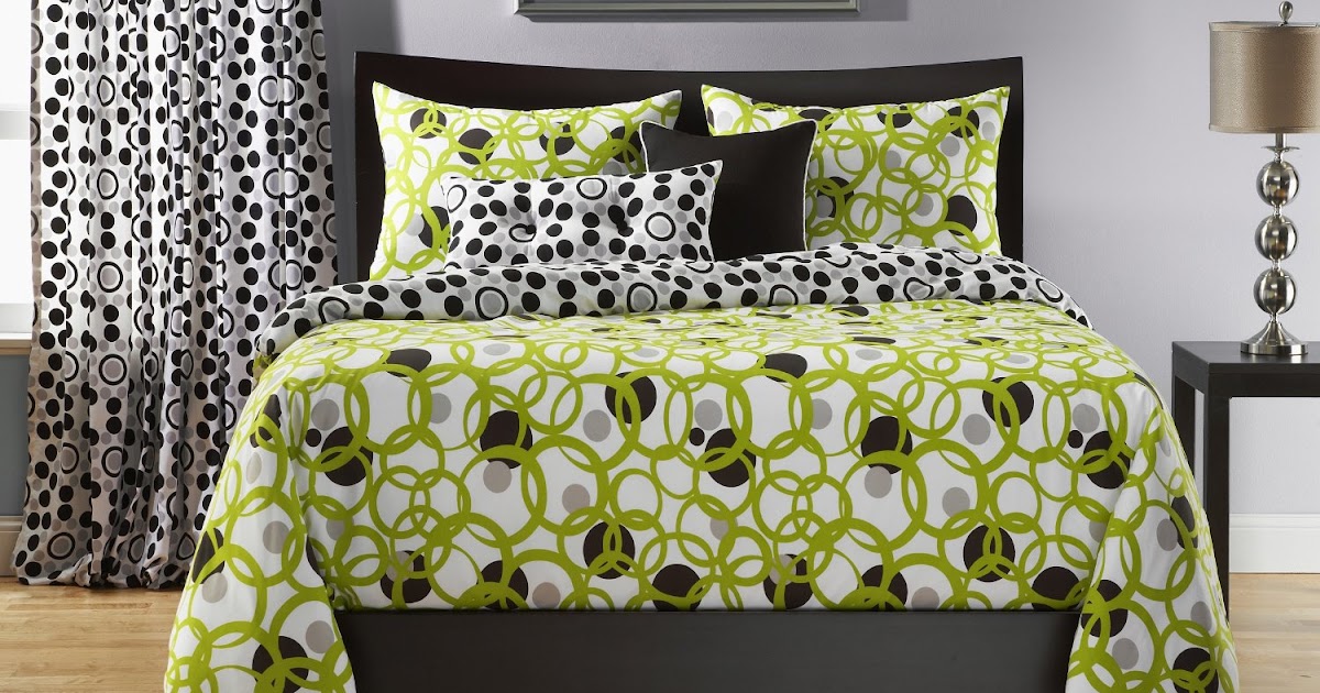 Lime Green Black and White Bedding