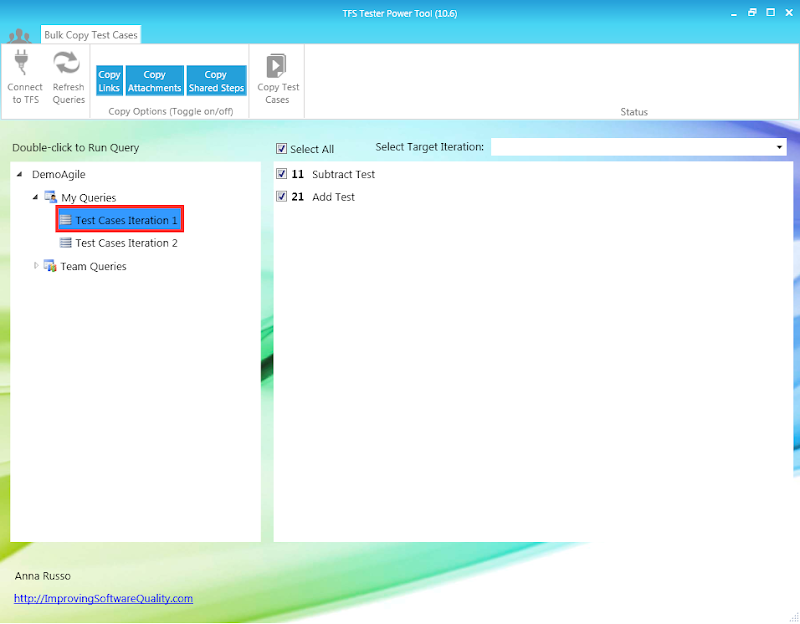 Anna Russo TFS Tester Power Tool Bulk Copy Test Cases 1